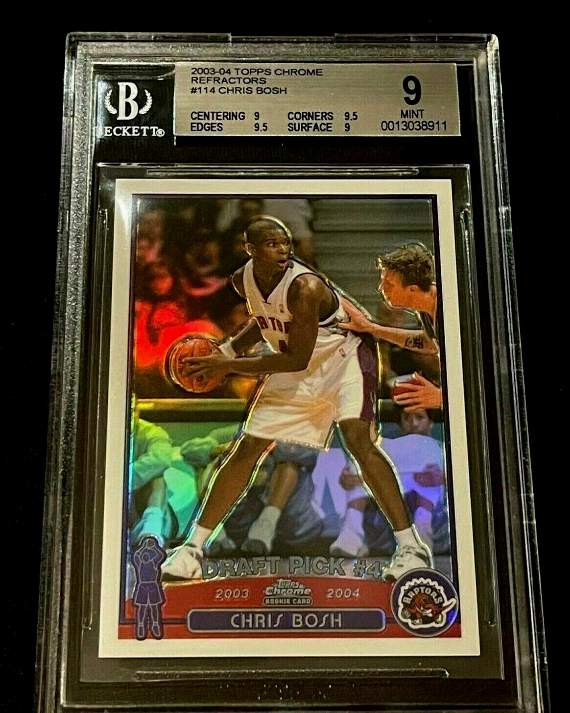 CHRIS BOSH 2003 TOPPS CHROME #114 REFRACTOR ROOKIE RC BGS 9 9.5 9.5 9 SUBGRADES
