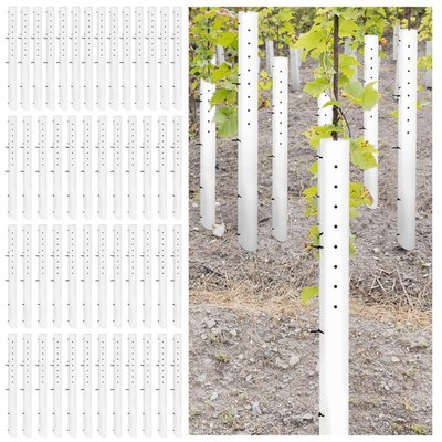 Pushglossy 25 Pack 60 Inch Tree Seedling Sapling Grow Tube Standard Vented Seedl