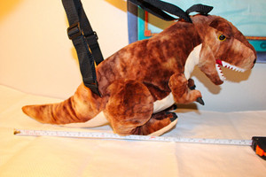Kids Large Plush Dinosaur Backpack from Japan w/Zip Closure Adjustable Straps