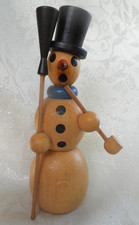 Schneemann Räuchermann Holz Natur Erzgebirge Weihnachten Deko Volkskunst