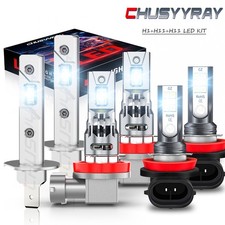6x Led Headlights Hi-lo Beam Fog Lights H1h11h11 8000k For Mazda 6 2004-2008