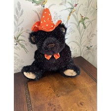 American Greetings Halloween Soft Touch Bear Stuffed Plush Orange Witch Hat