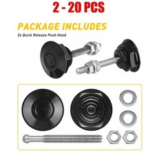 2-20X Button Quick Car Hood Push Bonnet Release Lock Latch Pin Clip Black Bumper