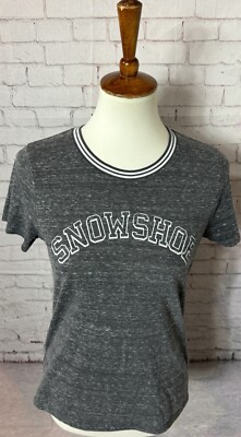 Camp David Gray Graphic Print  snowshoe  Short Sleeve T Shirt Size Medium