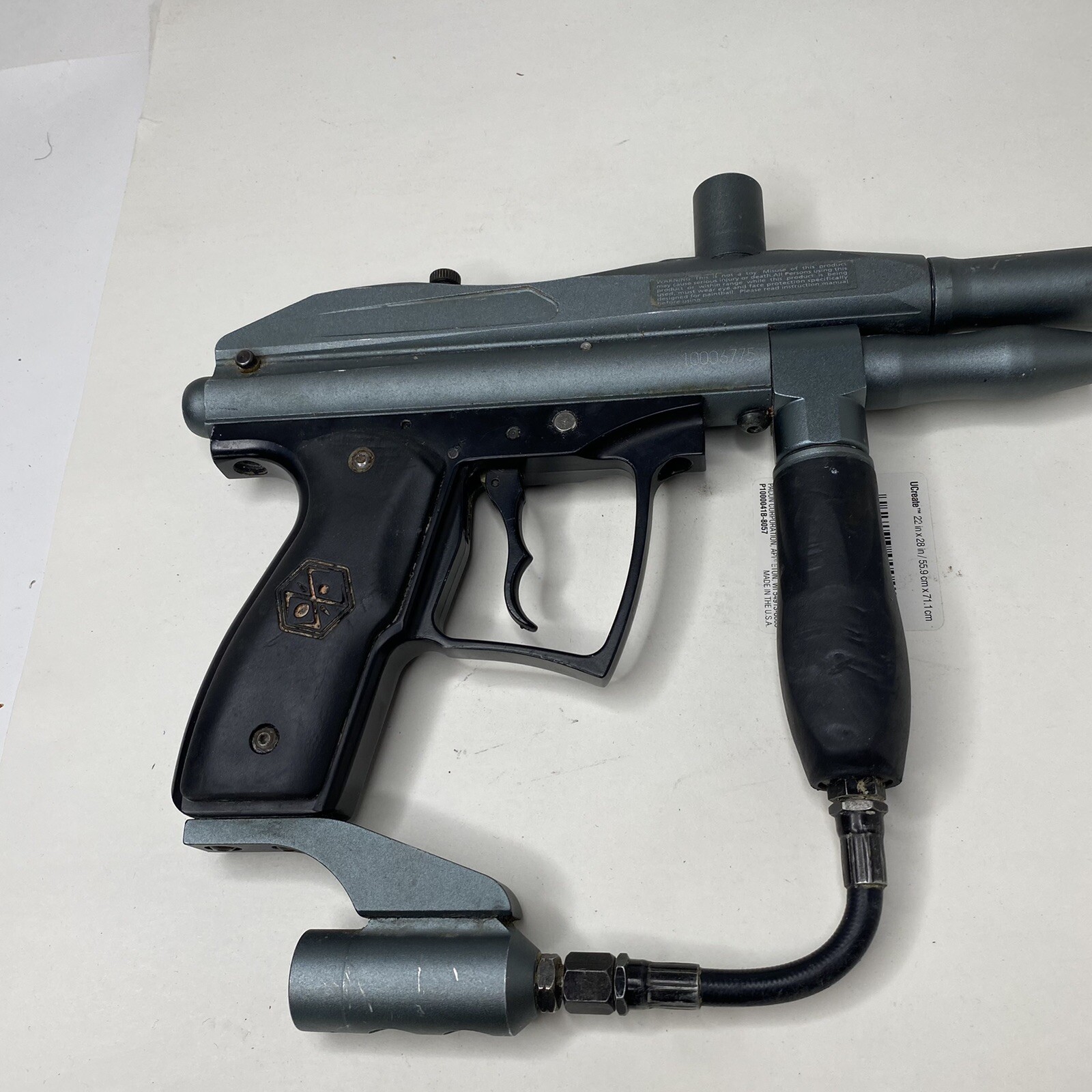 Spyder Xtra Charcoal Gray Blue SemiAuto Paintball Gun with Bearl and