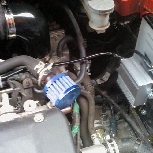 Filtro de admisión de aire frío azul de 12 mm Turbo Vent Crankcase Car Breather Valve Cover - Imagen 3 de 6