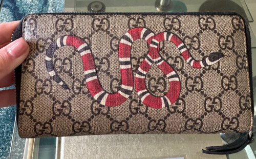 Bags, Black And Red Gucci King Snake Wallet