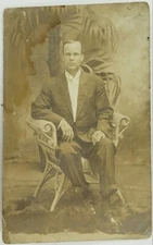 A Man Sitting On The Chair Real Photo Unused And Unposted Postcard