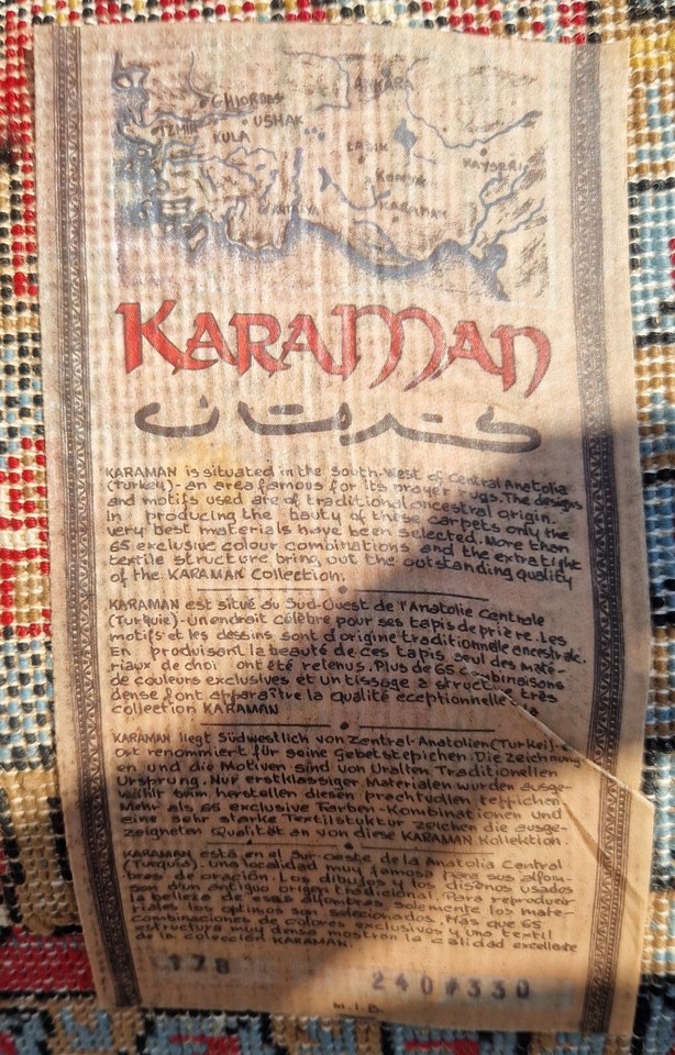 A Superb Vintage Very Large KARAMAN Woollen Turkish Rug eBay