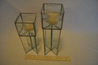 Cut Glass Candle Holders Square  — photo 3