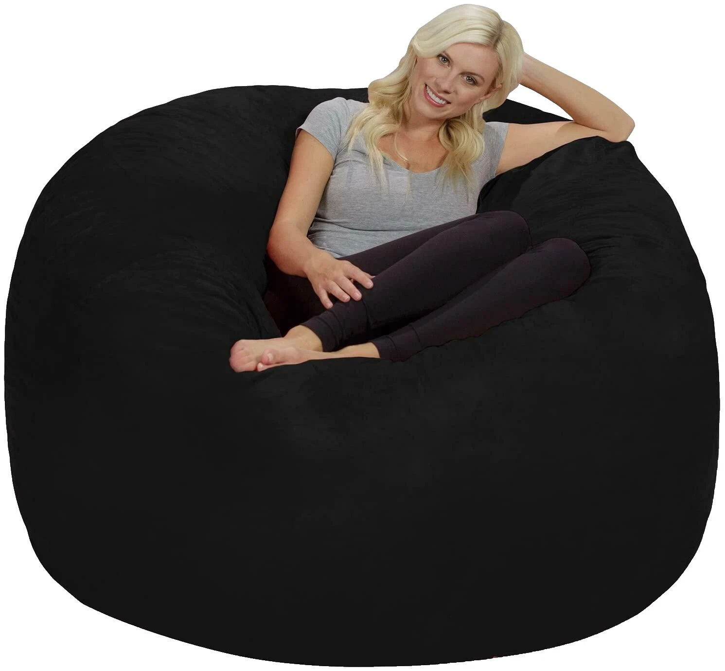 Sofá negro de poliéster bolsas de frijol y muebles inflables