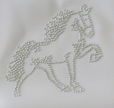 #7546S Rhinestone / Studs  Iron On Transfer Hot fix 4"x3-1/2" Horse