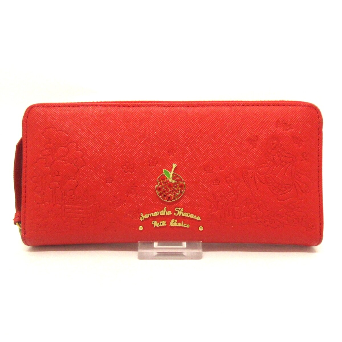 Auth Samantha Thavasa Petit Choice Red Synthetic Leather Long