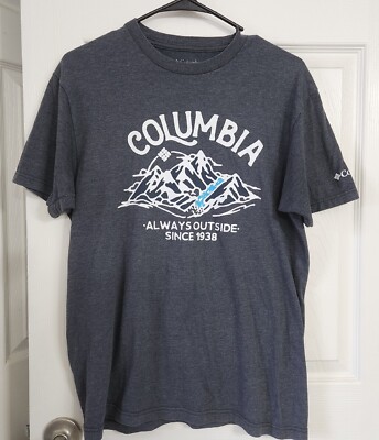Columbia Men's T Shirt Short Sleeve Gray Medium Always Outside