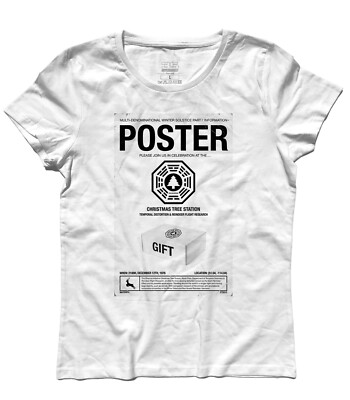 Damen T-Shirt Poster LOST Logo DHARMA Swan Sawyer Jack Kate Tshirt