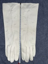 Vintage Estate Women's 12" Long Evening Dress Gloves Ivory G36 Small