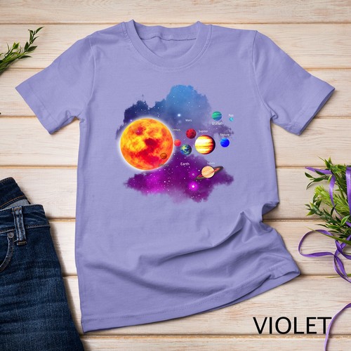 Camiseta Unisex Sistema Solar Planetas para Astronomía y Geeks Espaciales Niños - Imagen 14 de 15