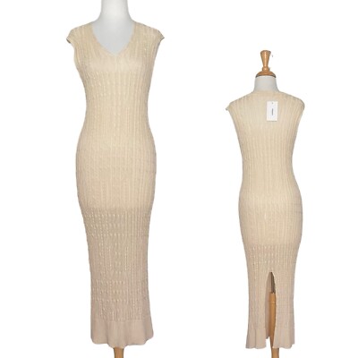 blue dress for baby girl Beige Long Sleeve Crochet Maxi Dress main image 0