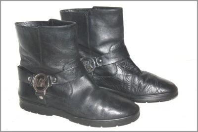 MICHAEL KORS Bottines Cuir Lisse Noir à Enfiler T 39 / 9M BE - Photo 1/4