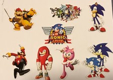 Set of 8 Sonic the Hedgehog Bowser Decal Stickers as shown