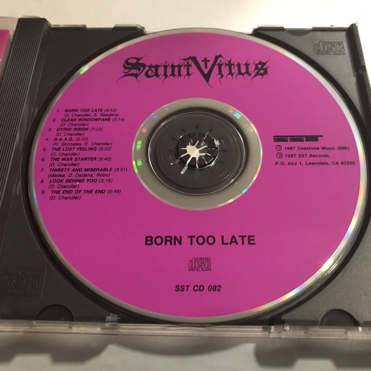 Saint Vitus – Born Too Late CD 1987 SST Records – SST CD 082