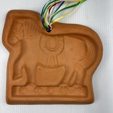 Portugal Horse Terra Cotta Clay Cookie Mold Hangable Wall Decor