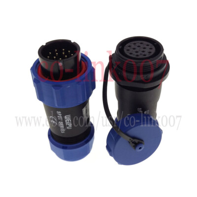SP21 15 pin Waterproof Connector 9 wire IP68 AWG18 Plug-Socket Adapter