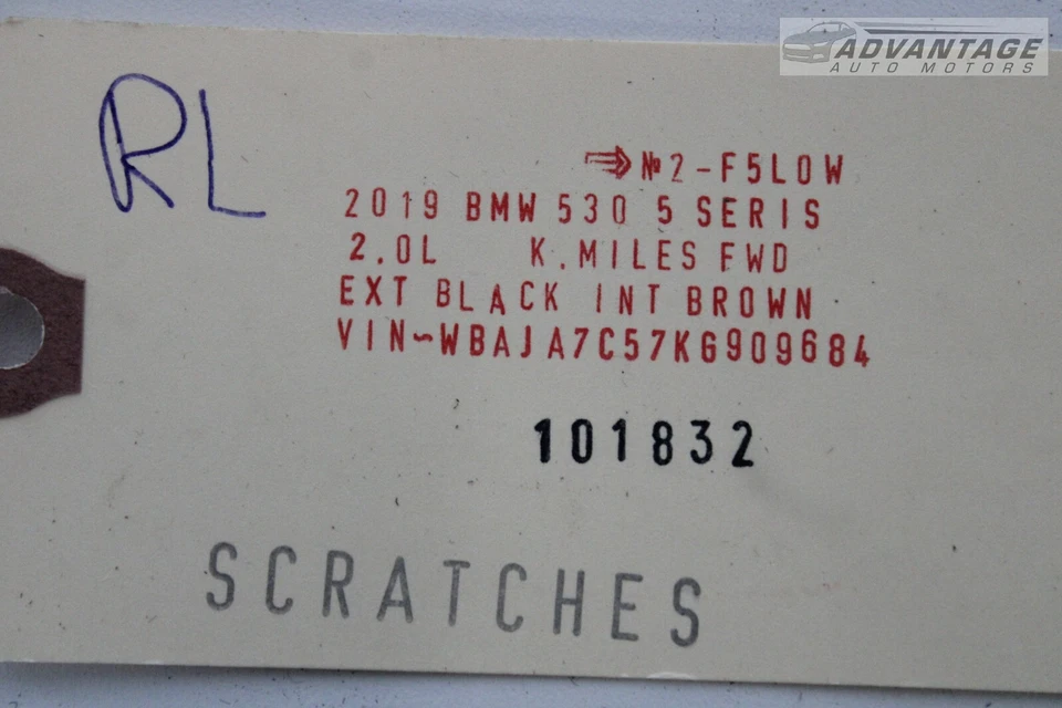 2017-2020 BMW 530I G30 REAR LEFT SIDE DOOR WINDOW GLASS 43R-000191 OEM - Image 4 of 4