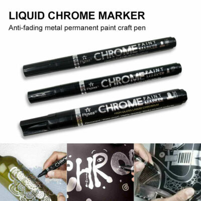 3Pack Silver Art Liquid Mirror Chrome DIY Highlight Marker Pen Multifunction Pen