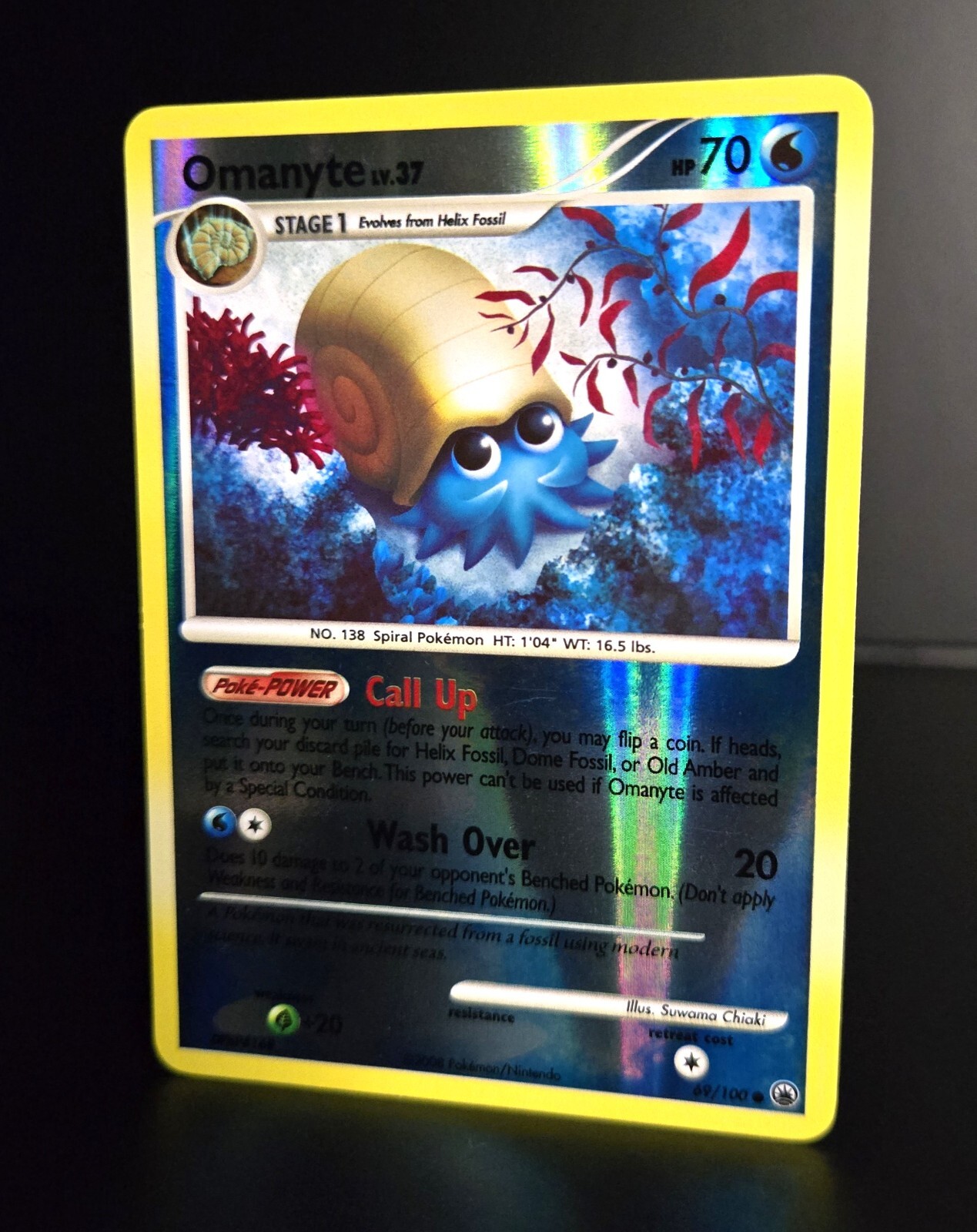 Pokémon TCG - OMANYTE - 69/100 - REVERSE HOLO - DP MAJESTIC DAWN (2008) - LP