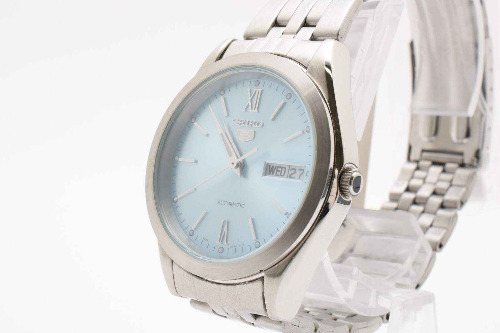 [MINT w/Box] SEIKO 5 7S26-0420 SNXA05K Ice Blue Dial Silver watch 35mm JAPAN image 2
