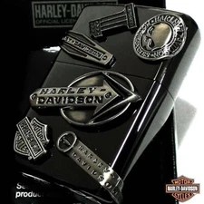Zippo Oil Lighter Harley Davidson HDP-62 Metal Black Etching Brass Japan Limited