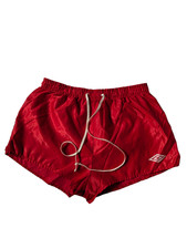 Vintage 70/80s Umbro Red Shiny Running Soccer Football Sprinter Shorts Size S