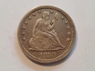 1858 Seated Liberty Silver Quarter, Quar. Dol. Coin