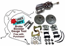1955-1957 Chevrolet Power Front Disc Brake Kit Chrome Booster Free Booster Tool