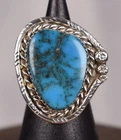 Vintage Native American Navajo Turquoise Sterling Silver Statement Ring