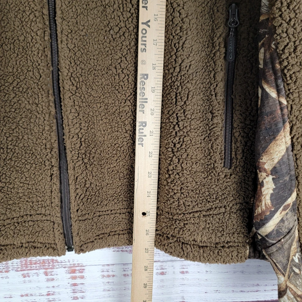 Drake Waterfowl Mens Size L MST Camo Sherpa Fleece Hybrid Liner Full Zip *LOGO* - Image 2 of 4