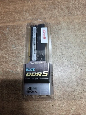 TeamGroup ELITE 16GB DDR5 RAM 4800MHz Desktop Memory (TED516G4800C40BK) - Image 1 of 3