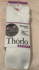 Vintage 1994 Thorlo TX-13 Tennis Crew Socks Sz 8 1/2- 12 1/2 Unisex USA White