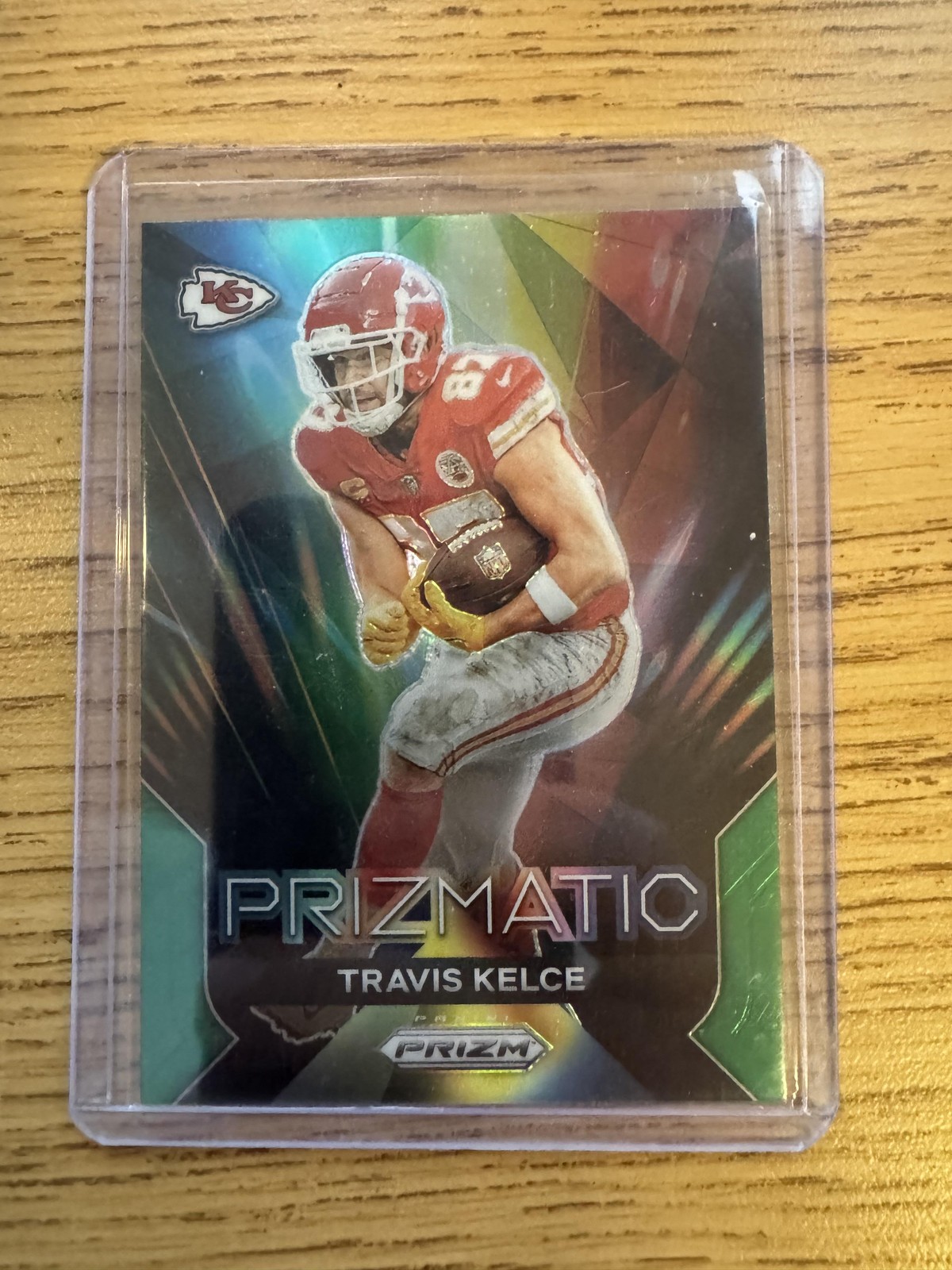 2023 Panini Prizm #10 Travis Kelce Prizmatic Prizms Green Wave