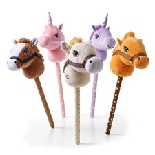 Hobby Horses on Sticks with Galloping Sounds Plush Toys for Kids