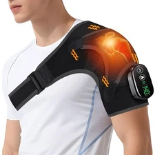 Electric Heated Shoulder Brace Massager Rotator Cuff Support Compression Wrap US