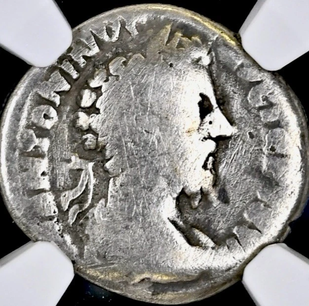 Moeda romana antiga genuína Imperador Marco Aurélio prata denário 161-180AD NGC - Imagem 3 de 4