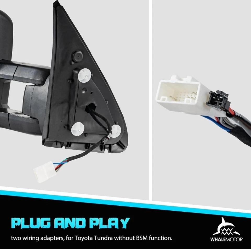 Espejos retrovisores de remolque usados señales ahumadas para Toyota Tundra Sequoia 2007-2021 Foto 2 de 4