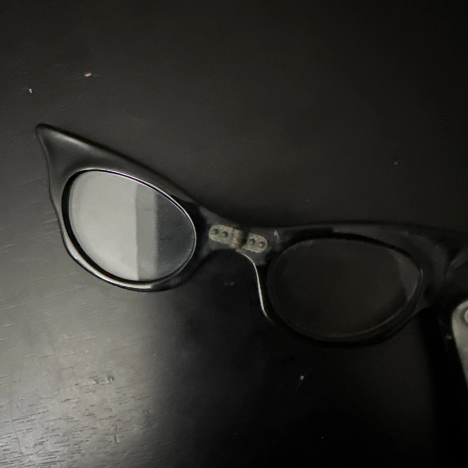 Gafas de lectura plegables vintage ojo de gato AB estrás Lucite Lorgnette Foto 4 de 4