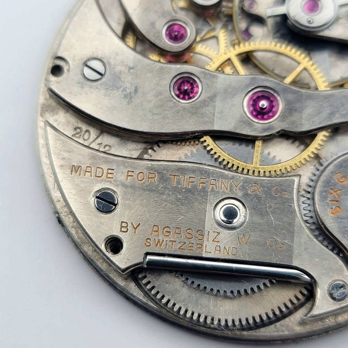 Vintage Agassiz 17J Pocket Watch Movement for Tiffany & Co – Six