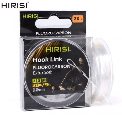 Hirisi 20m Carp Fishing Super Stiff Fluorocarbon Hooklink Fishing Line for Carp