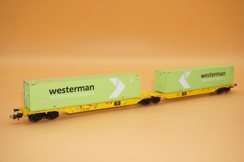 Roco Spur H0 76631 Container-Doppeltragwagen Ovp | Condition: Gebraucht