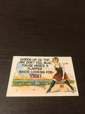 HUMOR - UNPOSTED POSTCARD - CHEER UP OL' TOP AN' DON'T FEEL..........SLOT  178