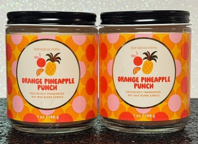 Bath & Body Works Orange Pineapple Punch Single Wick Mason Jar Candles  2 Pack